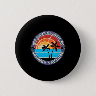 100 Days Closer To Summer - 100th Day Of School 6 Cm Round Badge