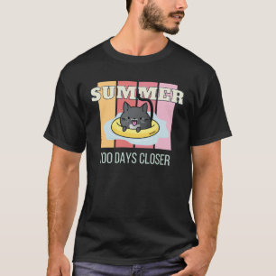 100 Days Closer to Summer Tuxedo Cat Vacation Coz T-Shirt