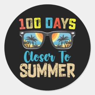 100 Days Closer To Summer Vacation School Classic Round Sticker