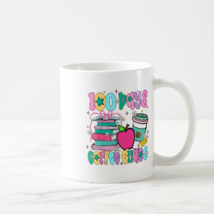 100 Days Coffee Chaos Apple Pink Bow Teacher Stude Mug