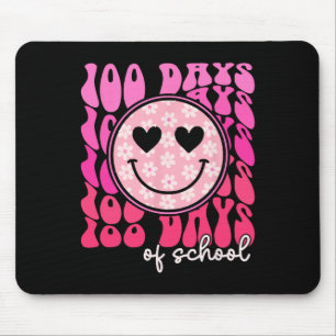 100 Days Day Of School Pink Daisy Smile Face Teach Mouse Pad
