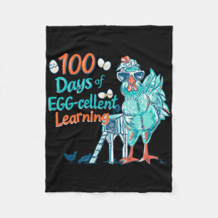 100 Days Egg-stra Smarter Teacher Kids 100th Day O Fleece Blanket