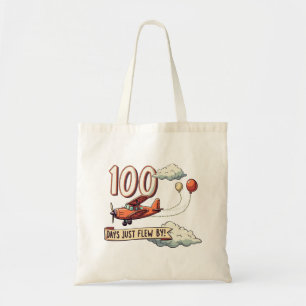 100 Days Flew By Vintage Tote Bag