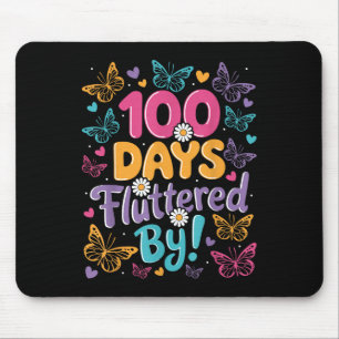 100 Days Fluttered Kids 100th Day Of School Mouse Pad