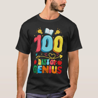 100 Days Genius 100th Day of School Teacher T-Shirt