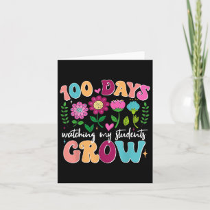100 Days Growing Boho Flowers Teacher 100th Day Card