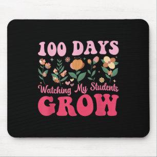 100 Days Growing Boho Flowers Teacher 100th Day Mouse Pad