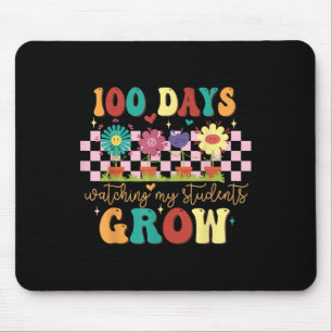 100 Days Growing Boho Flowers Teacher 100th Day Mouse Pad