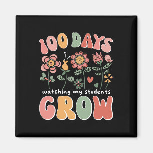 100 Days Growing Boho Flowers Teacher 100th Day Of Magnet
