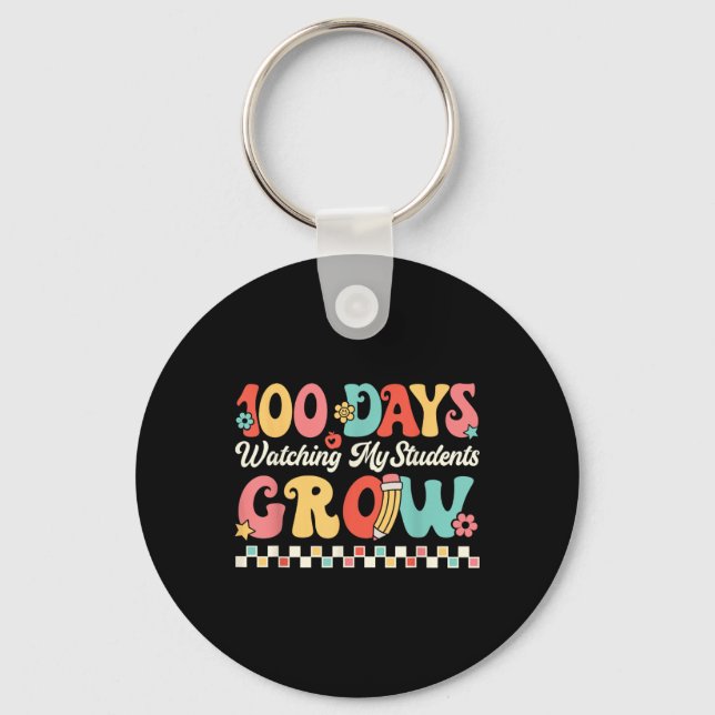 100 Days Growing With Students 100th Day Of Key Ring (Front)