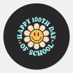 100 Days Happy 100th Day Of School Teacher Kids Re Classic Round Sticker