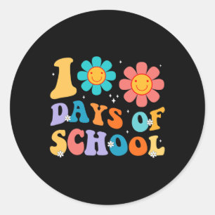 100 Days Happy 100th Day Of School Teacher Kids Re Classic Round Sticker