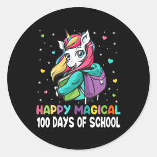 100 Days Happy Magical 100 Days Of School Classic Round Sticker