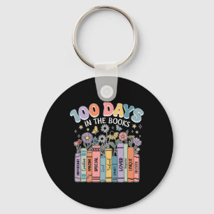100 Days In The Books 100th School Flower Teachers Key Ring