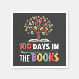 100 Days in the Books Days Of School Book Teacher Napkin