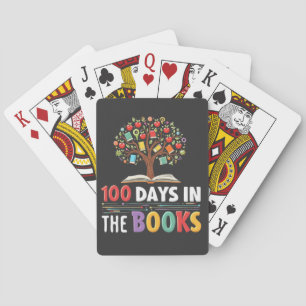 100 Days in the Books Days Of School Book Teacher Playing Cards