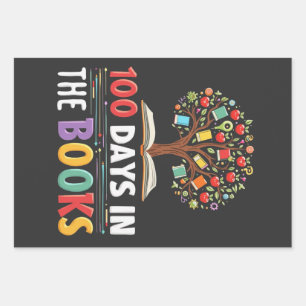 100 Days in the Books Days Of School Book Teacher Wrapping Paper Sheet