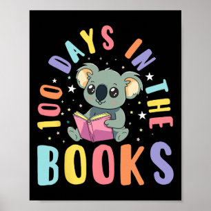 100 Days In The Books Koala Reading 100th Day Of S Poster