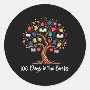 100 Days In The Books Reading Teacher 100th Day Classic Round Sticker