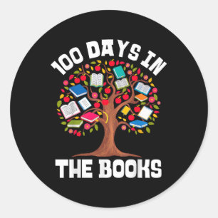 100 Days In The Books Reading Teacher 100th Day Classic Round Sticker
