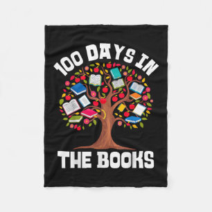 100 Days In The Books Reading Teacher 100th Day Fleece Blanket