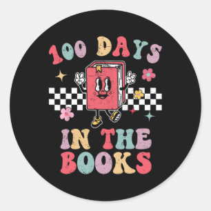 100 Days In The Books Reading Teacher 100th Day Of Classic Round Sticker