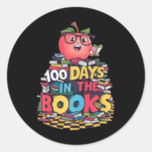100 Days In The Books Reading Teacher 100th Day Of Classic Round Sticker