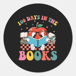 100 Days In The Books Reading Teacher 100th Day Of Classic Round Sticker
