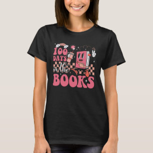 100 Days in The Books Reading Teacher 100th Day of T-Shirt