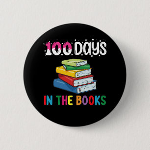 100 Days In The Books School Reading Librarian 6 Cm Round Badge