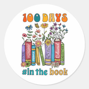100 Days In The Books Teacher Life School Gifts Ou Classic Round Sticker