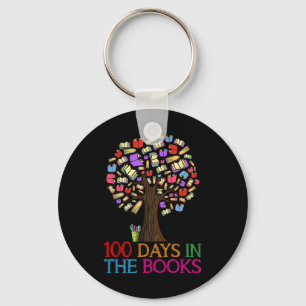 100 Days In The Books Tree 100th Day Of School Tea Key Ring