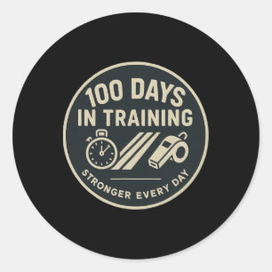 100 Days In Training School Milestone Design For P Classic Round Sticker