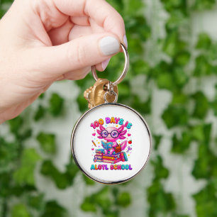 100 Days is Alotl School Axolotl Girls  Key Ring
