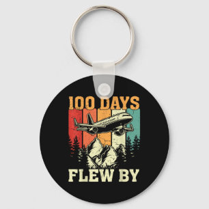 100 Days Just Flew By Aeroplane 100th Day Of Key Ring