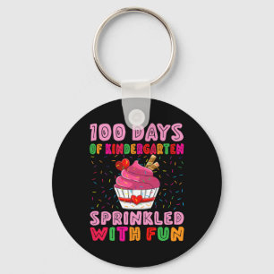 100 Days Kindergarten Sprinkled With Fun Cupcake G Key Ring