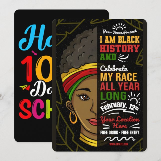 100 Days Learning Black History 2026  Holiday Card (Front/Back)