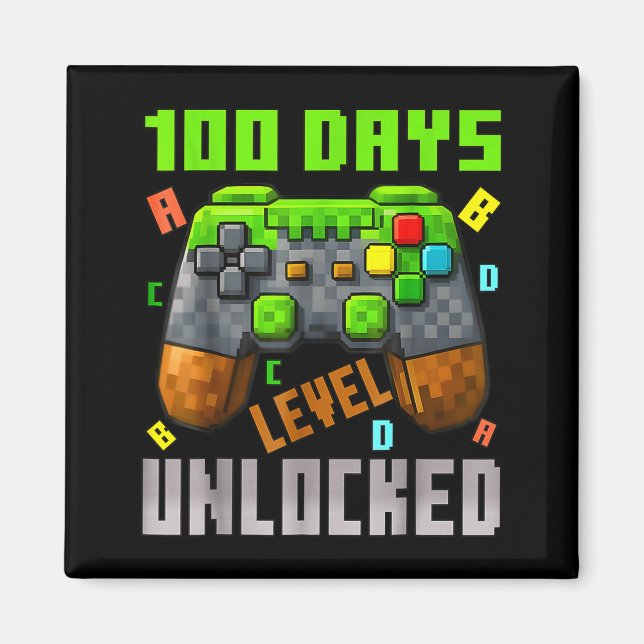100 Days Level Unlocked Gaming 100 Days Of School  Magnet (Front)