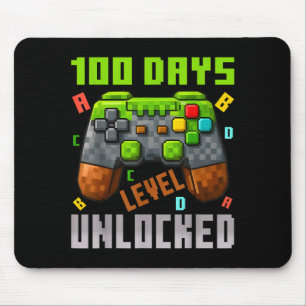 100 Days Level Unlocked Gaming 100 Days Of School  Mouse Pad