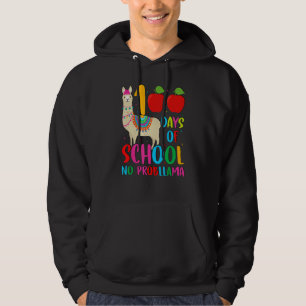 100 Days Llama Alpaca Pun NoprobLlama 100th Day of Hoodie