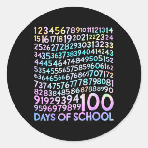 100 Days Math Numbers 100th Day Of School Teacher  Classic Round Sticker