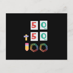 100 Days Math Postcard