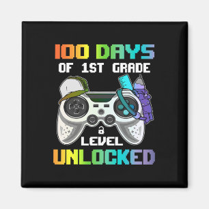 100 Days Of 1st Grade Level Unlocked Gamer Video G Magnet