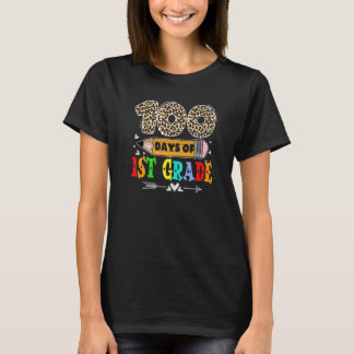100 Days Of 1st Grade Shirt Leopard Gifts 100 Day