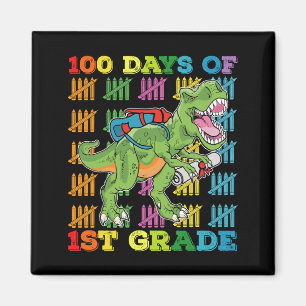 100 Days Of 1st Grade T Rex Dinosaur School Magnet