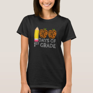 100 Days Of 1st Grade Tiger Print Happy 100th Day T-Shirt