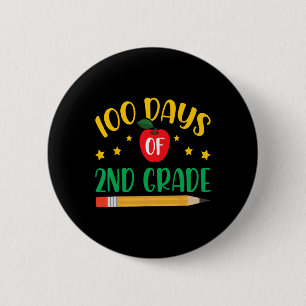 100 Days Of 2nd Grade Student Girls Boys 100 Days 6 Cm Round Badge