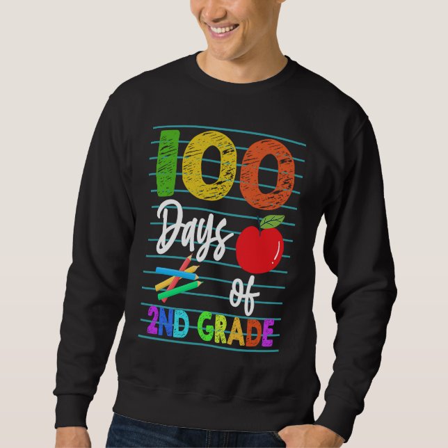 100 Days Of 2nd Grade Student Girls Boys 100 Days  Sweatshirt (Front)