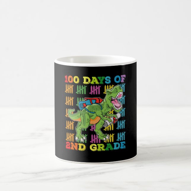 100 Days Of 2nd Grade T Rex Dinosaur School Coffee Mug (Center)