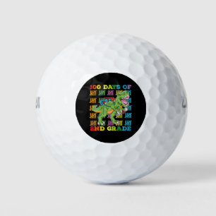 100 Days Of 2nd Grade T Rex Dinosaur School Golf Balls